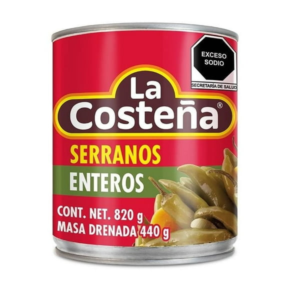 Chiles serranos La Costeña enteros en escabeche 820 g