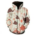 thumbnail image 1 of Sudadera con capucha y cremallera con estampado abstracto en contraste novedoso para hombre, sudadera divertida con estampado 3D, ropa unisex, tops, 1 of 6