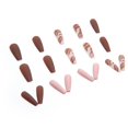 thumbnail image 5 of Uñas postizas francesas largas de ataúd, uñas acrílicas negras a presión, puntas de uñas postizas degradadas de cubierta completa para mujeres y niñas, 24 Uds., 5 of 5