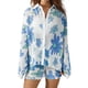 thumbnail image 1 of Conjunto de pijama de primavera y verano para mujer, blusa estampada de manga larga y pantalones cortos holgados, ropa de dormir para estar en casa, 1 of 6