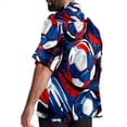 thumbnail image 3 of Football Men's Short Sleeve Shirts, Casual, Printed, Button Down, Beach Shirt - Spread Collar Tops for Summer Beach Fun, 3 of 6