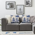 thumbnail image 2 of Acheng  Chinoiserie Trees House Tower Blue Throw Pillow Cover,Cushion Case Outdoor Decoration for Sofa Couch Farmhouse  Set of 2(Two Sides Print) 24x24in, 2 of 7
