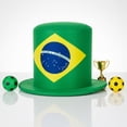 thumbnail image 2 of Jiibva Brazil Flag Pattern Top Hat Sports Party Hat Independence Day Headwear for Festival Carnival Halloween Fancy Dress Accessory, 2 of 7