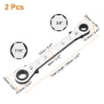 thumbnail image 2 of Uxcell 2pcs 3/8" x 7/16" SAE 180° Double Box End Reversible Ratcheting Wrench, Silver, 2 of 7