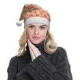 thumbnail image 5 of KLL Christmas Hats for Adults Plush Mushroom Print Santa Hat Xmas Fluffy Santa Claus Hat for Women Men, 5 of 6