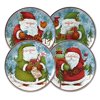 Pfaltzgraff Evergreen Ernie Santa Salad Plates, Set of 4, blue, white, green, red