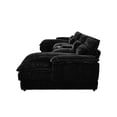 thumbnail image 2 of FFH 125" Modular Sectional Sofa with Double Chaise Oversized U Shaped Cloud Couch for Living Room, 4-Seat, Storage Console, USB Ports, Corduroy Black, 2 of 5