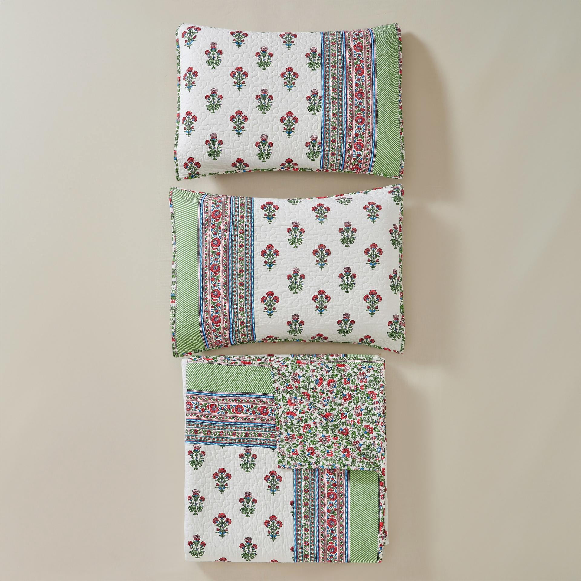 Serena Floral Cotton Reversible 3-Piece Full/Queen Quilt Set - Multi, All Ages
