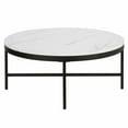 thumbnail image 2 of Henn&Hart Brass Finish Coffee Table with Faux Marble Top, 2 of 7