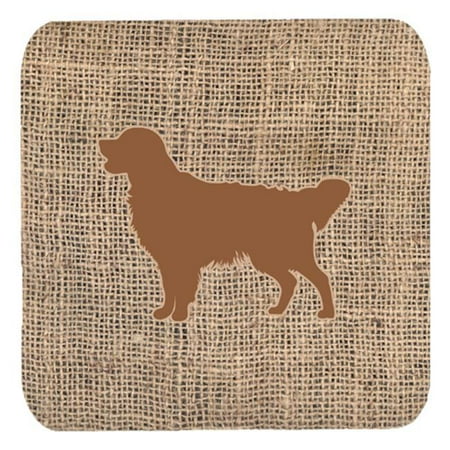 

Golden Retriever Burlap and Brown Foam Coasters Set - 4