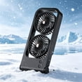 thumbnail image 2 of MMJ Table Fan Double Head USB Rechargeable 4 Speeds Silent for Desktop Dorm Home Office 10.6x5.5x1.7in, 2 of 6