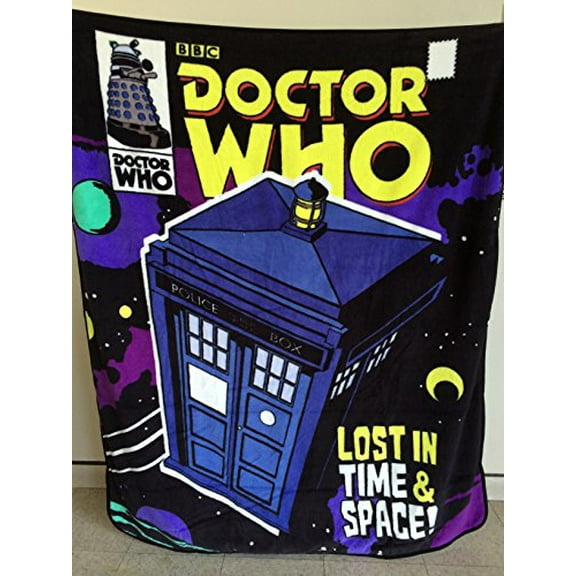 DOCTOR WHO "Lost in Time & Space!" RASCHEL THROW BLANKET