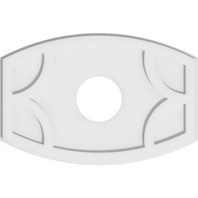 Ekena Millwork CMP26X17KY-06000 6 in. ID x 14 in. Rectangle Kailey Architectural Grade PVC Contemporary Ceiling Medallion