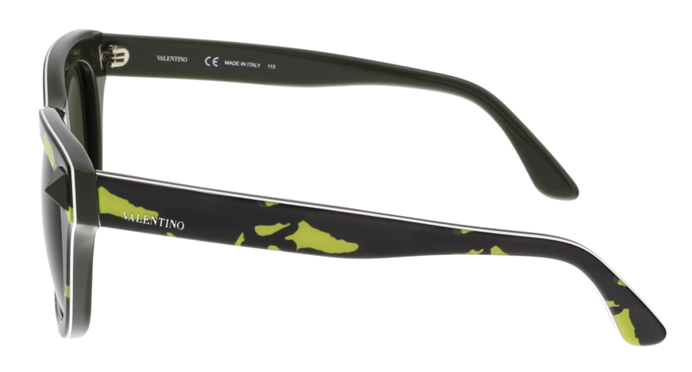 Valentino Army Green Rectangular Unisex Sunglasses V670SC 309 53 V670SC 309 53