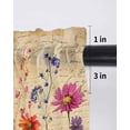 thumbnail image 6 of Vintage Spring Floral Curtains 45 Inch Length,Sheer Curtains for Bedroom Living Room Window Summer Botanical Pastoral Flowers Rod Pocket Drapes Kitchen Curtains Small Half Window 52"x45" 2 Panels, 6 of 7