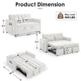 thumbnail image 2 of Vinform 55" 3 in 1 Convertible Sleeper Sofa Bed, Pull Out Loveseat Couch with Storage Pocket, Beige, 2 of 6
