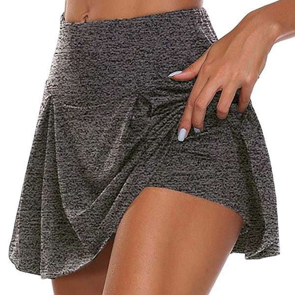 2023 Tenis para mujeres Baile Fitness Faldas deportivas sólidas Tenis femenino Correr Skort Active Athletic Yoga Fitness Falda corta Dengxun unisex