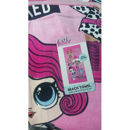 L.O.L. Surprise! Cotton 28" x 58" "Lets Be Friends" Beach Towel, 1 Each