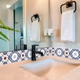 thumbnail image 4 of Mi Alma Blue Floral Peel & Stick Tiles - Vinyl Backsplash 8x8, 4 of 11