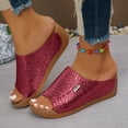 thumbnail image 2 of Dakaela Womens Summer Beach Sandals Open Toe Wedge Slides Ladies Comfortable Dressy Platform Slippers, 2 of 5