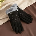 thumbnail image 4 of Ladies Fashion Warm Gloves for Outdoor Riding Driving Soft Touchscreen NonSlip Winter Handwear with Stylish Bow Design, 4 of 4