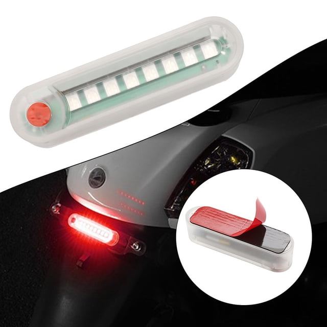 MYG Motorcycle LED solar strobe light Car decorative light anti-rear-end free wiring