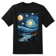 thumbnail image 2 of Plus Size Shirt for Women Black Tops for Women Short Sleeves Shirt for Women Starry Night3 T Shirt Crewneck Shirt for Women 5XL, 2 of 5