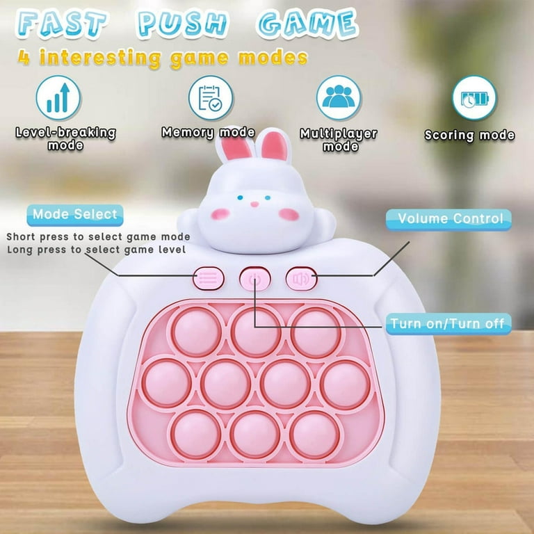 Quick Push Pop Light Up Game Fidget Toys Electronic Bubble Handheld Console  Pres