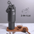 thumbnail image 5 of GEDUX 40oz Insulated Water Bottle with Straw, Stainless Steel Water Bottle with 2-in-1 Leakproof Lid (Straw & Auto Spout), Keeps Cold 24H Hot 12H, Leak Proof Water Bottle for Sports Travel, 5 of 7