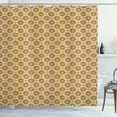 thumbnail image 1 of Ambesonne Retro Shower Curtain, Repeating Circles Petals, 69"Wx75"L, Caramel and Beige, 1 of 3