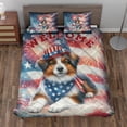 thumbnail image 2 of Miniature American Shepherd Patriotic Welcome for 4Th of July Independence Day Quilt Bedding Set MAS Dog Lover Gifts 1 Blanket Bed Cover 2 Pillowcases - 00010, 2 of 5