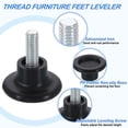 thumbnail image 3 of 16 paquetes de niveladores de pies de muebles con rosca M6, pies ajustables de nivelación de mesa de 27x15, nivelación deslizante de muebles para patas de silla y taburete, negro, 3 of 6
