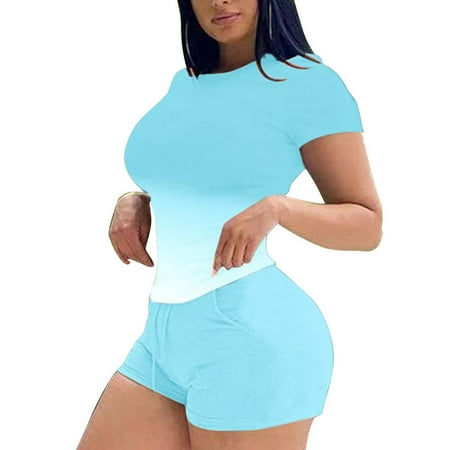 

Womens Tops Clearance under $10 Bustier Sets for Teen Girl Gradient Graphic Skims Dupes Tight Cottagecore Sport Gym Bustier Shorts Sets Womens LS