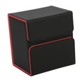 thumbnail image 4 of Caja de baraja de cartas coleccionables, funda protectora duradera para tarjetas con bandeja para dados, caja de juego negro y rojo, 4 of 8
