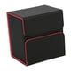 thumbnail image 4 of Caja de almacenamiento premium para barajas de cartas coleccionables, tarjetas de baloncesto y fútbol. negro y rojo, 4 of 9
