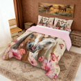 thumbnail image 3 of Erosebridal Couple Horse Full Size Comforter Sets, Flying Butterfly Floral Bedding Sets, 3 of 6