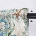 thumbnail image 5 of Teal Coastal Crab Valance Curtains for Kitchen/Living Room/Bathroom/Bedroom Window, Rod Pocket Small Topper Half Short Window Curtains Voile Sheer Scarf, Vintage Summer Beach Nautical Coral 42"x18", 5 of 8