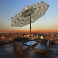 thumbnail image 1 of Yescom 9 Ft 3 Tier Patio Umbrella with Solar LED Crank Tilt Button Aluminum Yard Pool, 1 of 9