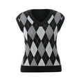 thumbnail image 1 of Seyurigaoka Ladies Knitted Vest, Autumn Girls V-neck Knitwear Sleeveless Tops, 1 of 9