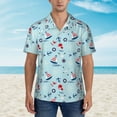 thumbnail image 2 of Xecao Sailboats Anchors print Hawaiian shirt - a stylish short-sleeve button-down for men, perfect for casual beach and tropical outings., 2 of 9