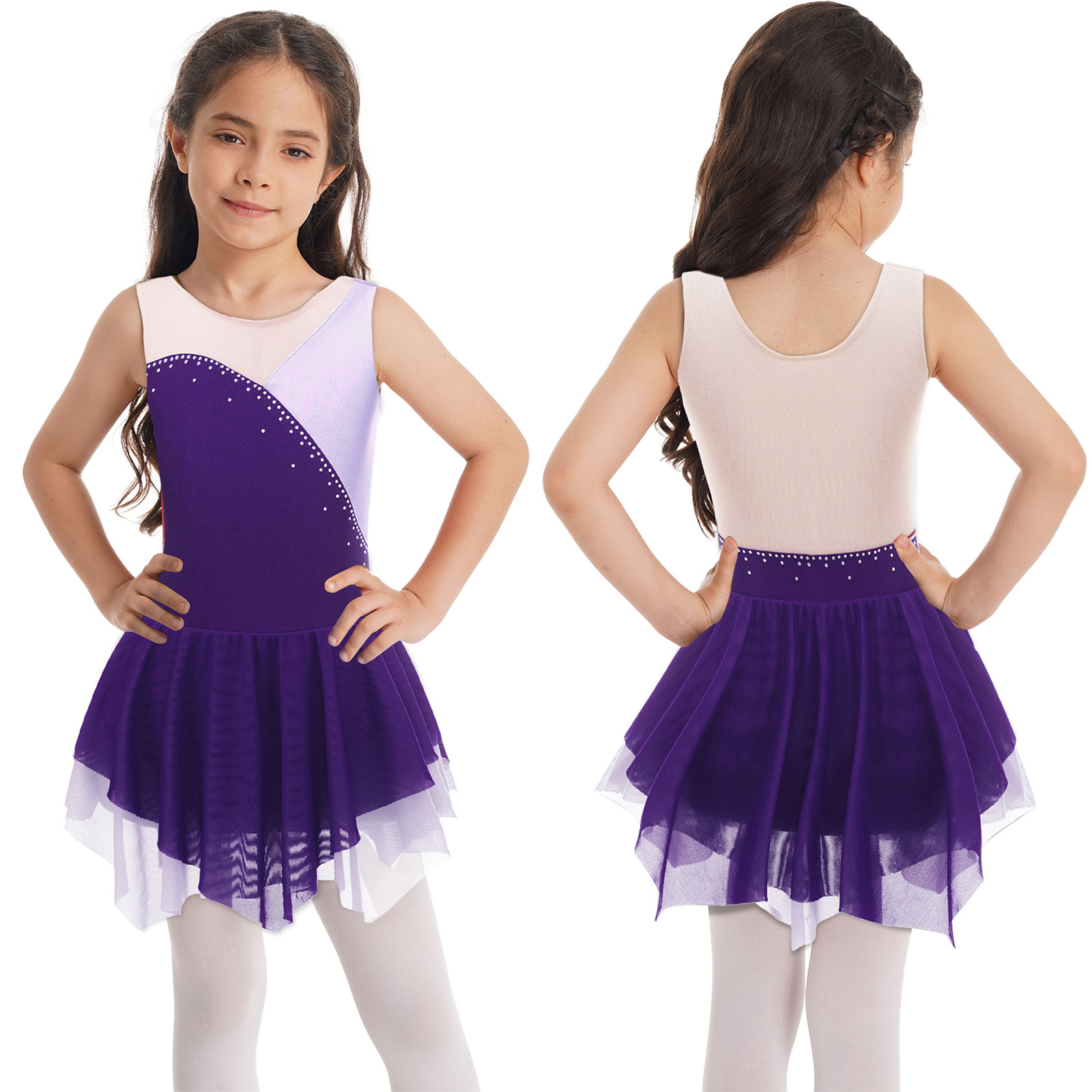 MSemis Kids Girls Shiny Diamond Figure Ice Skating Dress Walmart