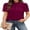 Purple, variant on Womens Summer Tops Puff Sleeve Shirts Mock Neck Pleated Business Work Blouses Casual Summer Workout Outfits