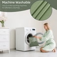 thumbnail image 3 of Inosoo Fabric Shower Stall Curtain, 36"Wx72"H Water Repellent & Washable Small Size Cloth Shower Liner, Sage Green, 3 of 11