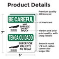 thumbnail image 2 of (2 Pack) Hot Surface Do Not Touch Bilingual OSHA Be Careful Sign, 2 of 7
