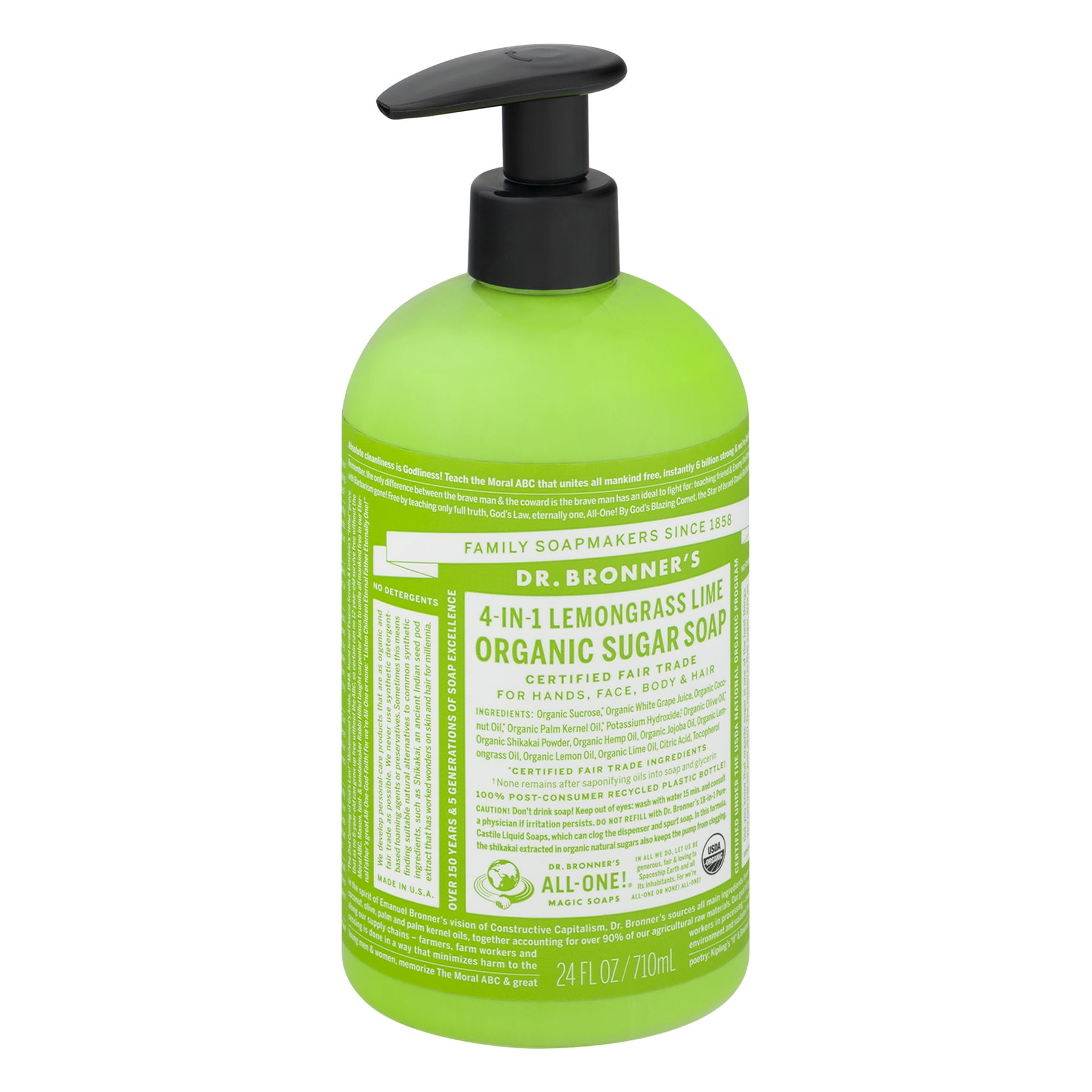 Dr. Bronner's Lemongrass Lime Sugar Pump Body Wash 24 oz eBay