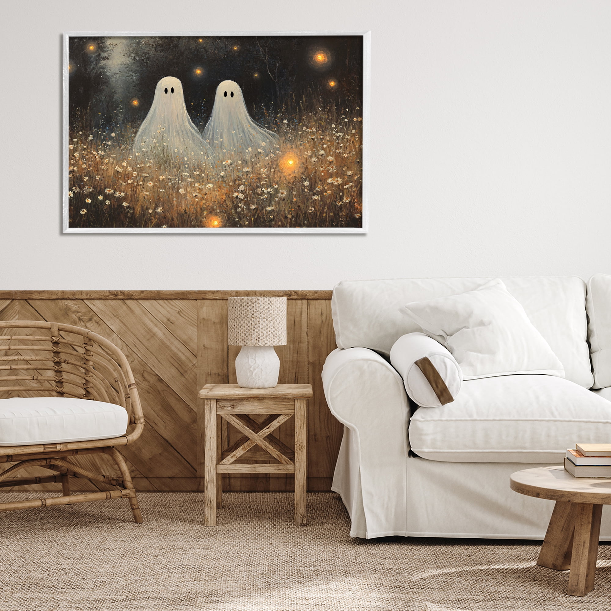 Stupell Industries Ethereal Ghost Twins White Framed Giclee Art, design by Jacky Ngan