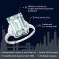 thumbnail image 2 of Gem Stone King 925 Sterling Silver Sky Blue Simulated Aquamarine Ring for Women (6.64 Cttw, Emerald Cut 14X10MM, Gemstone Birthstone, Available in Size 5, 6, 7, 8, 9), 2 of 5