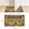 thumbnail image 6 of Brown Wood Sunflower Flowers (7) Welcome Doormat for Indoor/Outdoor Entrance Brown Wood Sunflower Flowers (7) Decoration Door Mat Kitchen Door Mat Bedroom Doormat 17x30 Inch, 6 of 6