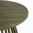 thumbnail image 5 of Christopher Knight Home 31.5" Outdoor Round Coffee Table, Acacia Wood Patio Table with Slatted Base, Gray, 5 of 9