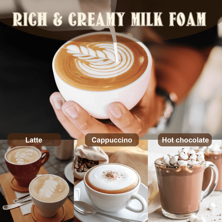 Milk Frother, Milk Frother and Steamer, Detachable Electric Milk
